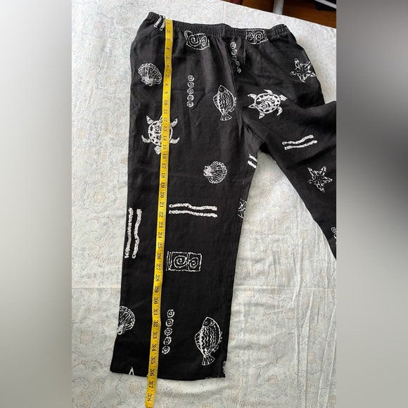 Black and White Straight Leg Pants with Nautical Print - Picture 7 of 11